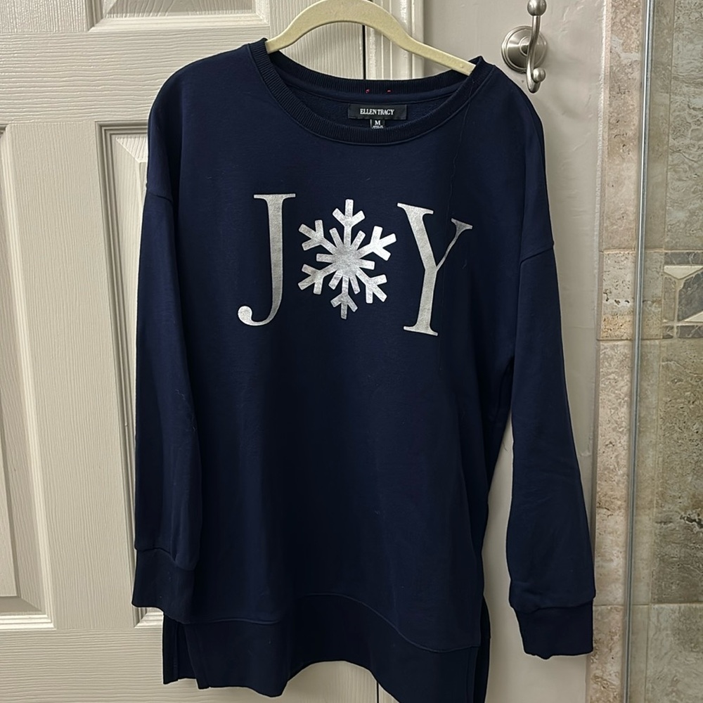 Ellen Tracy Holiday long tunic shirt
